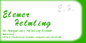 elemer helmling business card